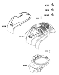 Blower Housing Group Diagram and Parts List for 104M05-0064-H5 100000 - 19Z999 Briggs and Stratton Engine